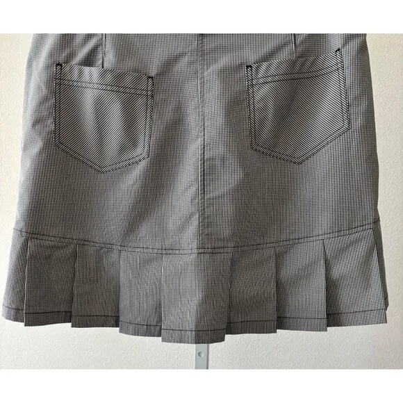 IBKÜL Golf Skort 8 Gingham Check Pleated Hem UPF 50 Activewear Tenniscore Preppy - Picture 13 of 13